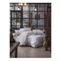 Постельное белье Cotton Box ранфорс с вышивкой Adel Bej 200x220
