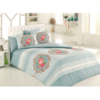 Постельное бельё Majoli ранфорс Krayn v2 Mavi  200x220