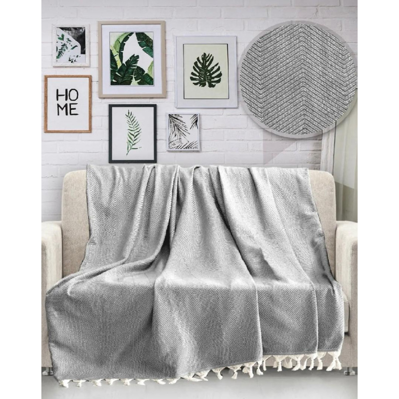 Плед Diva Waves тёмно-серый 168x230
