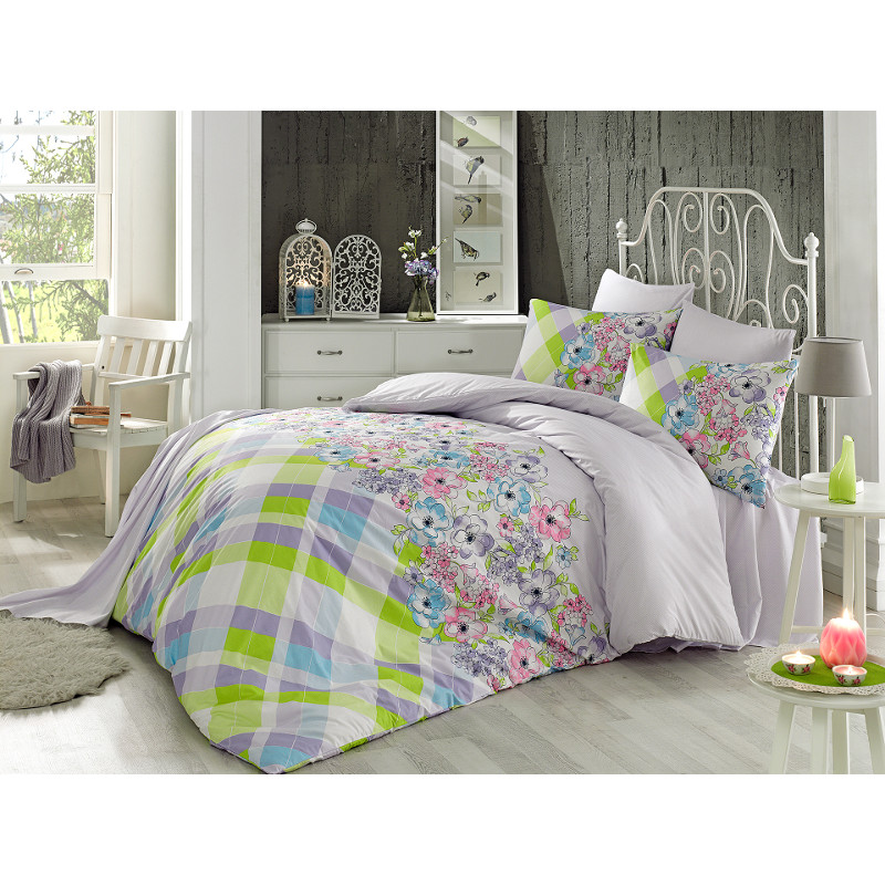 Постельное белье Majoli Flory v1 Лила 200x220
