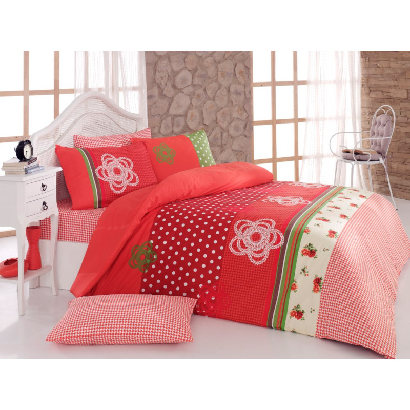 Постельное белье Majoli ранфорс Geyms v2 Оранж 200x220
