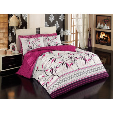 Постельное белье Majoli ранфорс Peace v2 Фуксия 200x220
