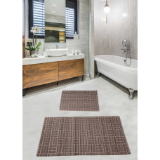 Набор ковриков для ванной комнаты Diva  Parca Beige Brown 60*100+50*60