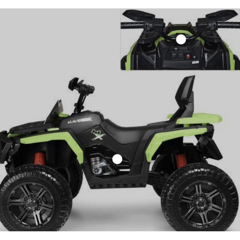 Дитячий квадроцикл MAVERICK LQ 8853: 8 км/год, 180W, 4x4, EVA-колеса, амортизатори - ЧОРНО-ЗЕЛЕНИЙ
