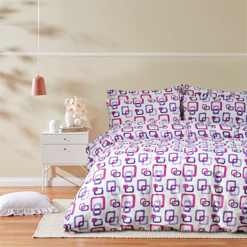 Постільна білизна Iris Home Ranforce - Delta ліловий полуторний