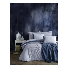 Pique Cotton Box Nature Indigo 200x220