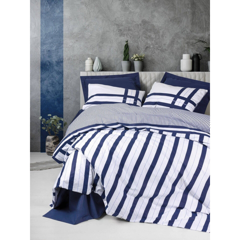 Bed Linen Set Cotton Box Nobil Nifty Lacivert

Specifications:
- Material: 100% cotton
- Size: double
- Color: dark blue
- Design: modern, stylish
- Set contents: duvet cover, sheet, pillowcases