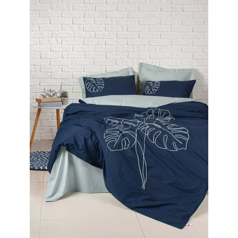 Cotton Box Silva Mint Ranforce Embroidered Bed Linen Set

Specifications: 
- Material: ranforce (100% cotton)
- Embroidery: stylish Mint design
- Set dimensions: duvet cover, pillowcases and sheet
- Care: machine washing, resistance to