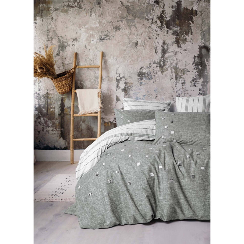 Bed Linen Set Cotton Box Klein Patara Gri

Material: 100% cotton  
Size: 1.5-person (for pillow: 70x70 cm, for sheet: 160x220 cm, for duvet: 140x200 cm)  
Color: gray with a decorative pattern  
Care: machine washable, temperature