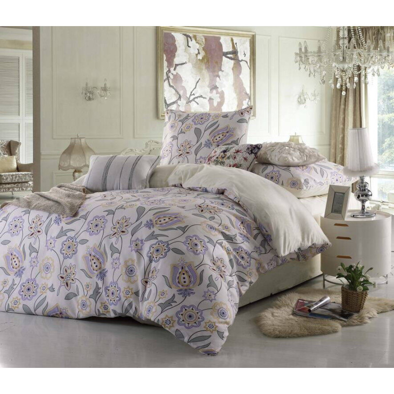 Valtery MP-7 Bed Linen: Shiny Satin Fabric, 100% Cotton, 4-Piece Set