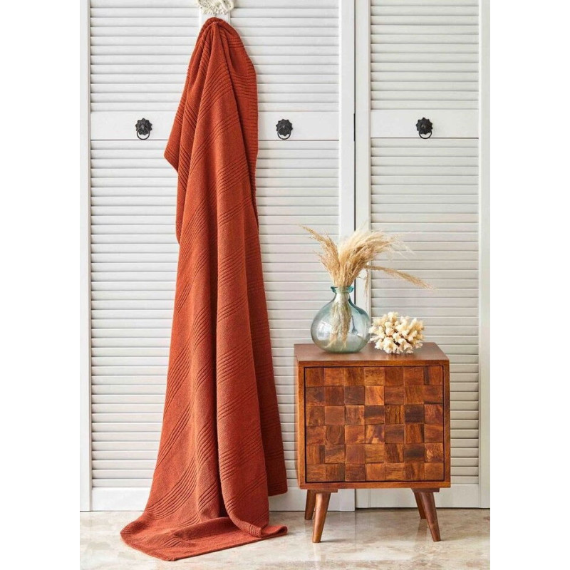 Плед трикотажний Nautica Home - Spello kiremit цегляний 130*170