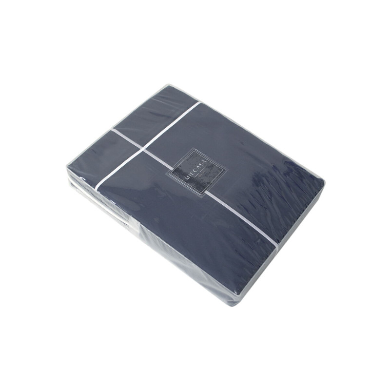 Постільна білизна MieCasa сатин - Plus lacivert-beyaz синій-білий king size