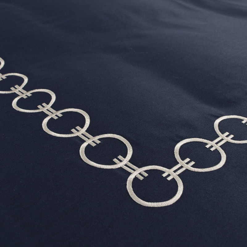 Постільна білизна MieCasa сатин - Circle lacivert-bej синій-бежевий king size