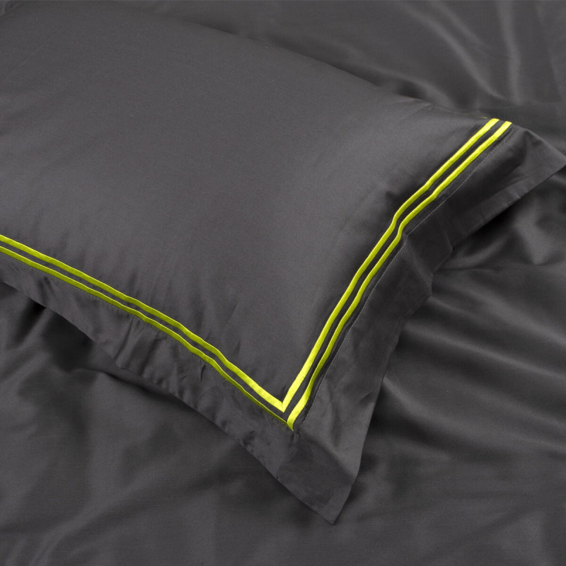 Постільна білизна MieCasa сатин - Milano antrasit-yesil антрацит-зелений king size