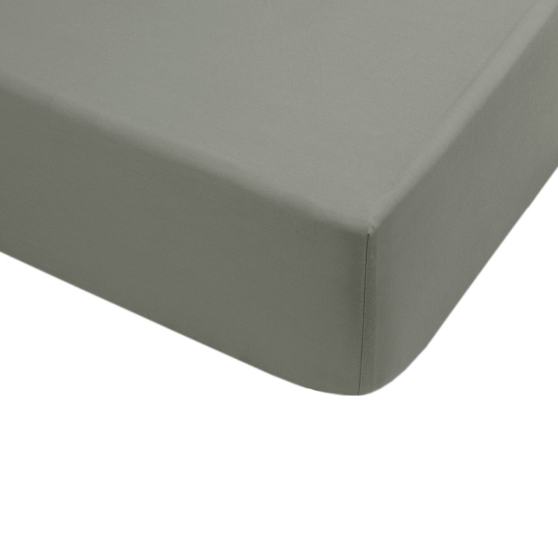 Простирадло на резинці з наволочками сатин premium Lotus Home - Leona хакі 160*200+50*70 (2)