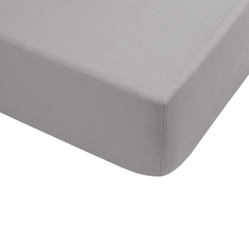 Простирадло на резинці з наволочками сатин premium Lotus Home - Leona сірий 160*200+50*70 (2)