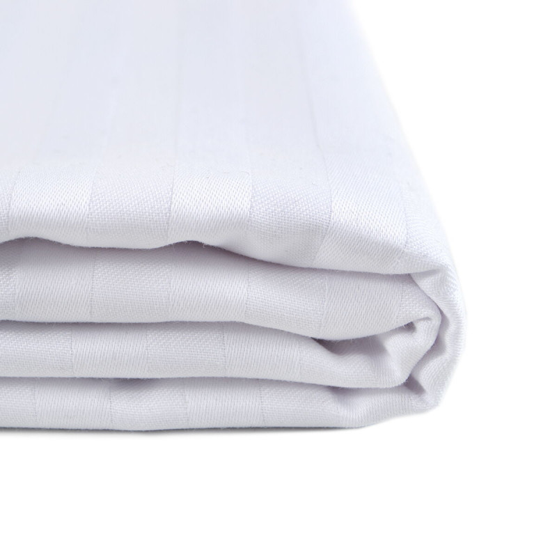 Простирадло Lotus Готель - Сатин Страйп 1*1 білий Туреччина 100*200*25 на резинці