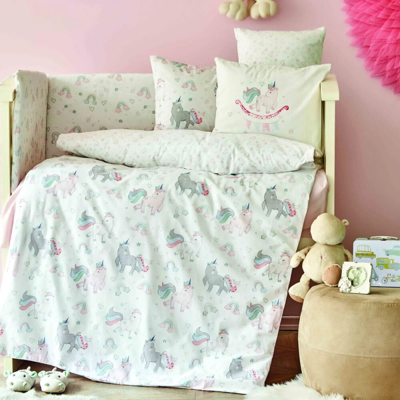 Дитячий набір в ліжечко для немовлят Karaca Home - Digna pembe рожевий (10 предметів)