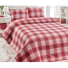 Покривало стьобане з наволочкою Eponj Home - Burberry kirmizi червоний 160*220