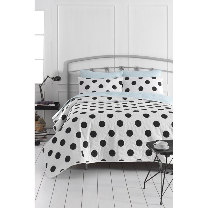 Покривало стьобане з наволочкою Eponj Home - Mixpuan a.mavi блакитний 160*220