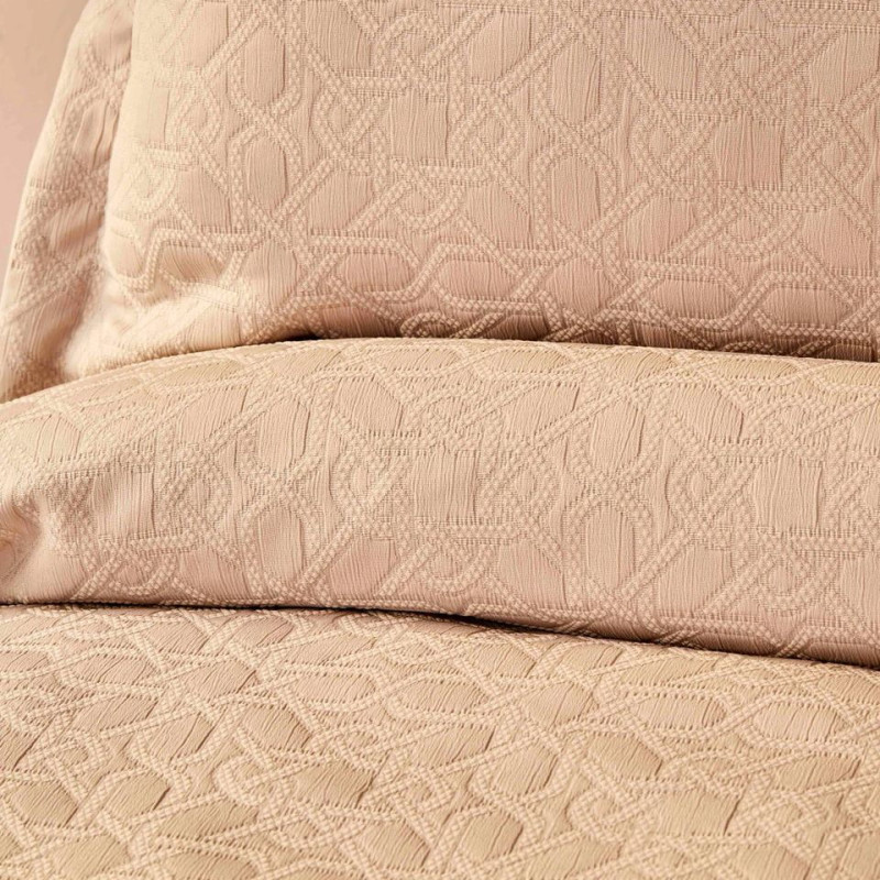 Покривало з наволочкою Karaca Home - Back To Basic pudra 160*240 полуторний