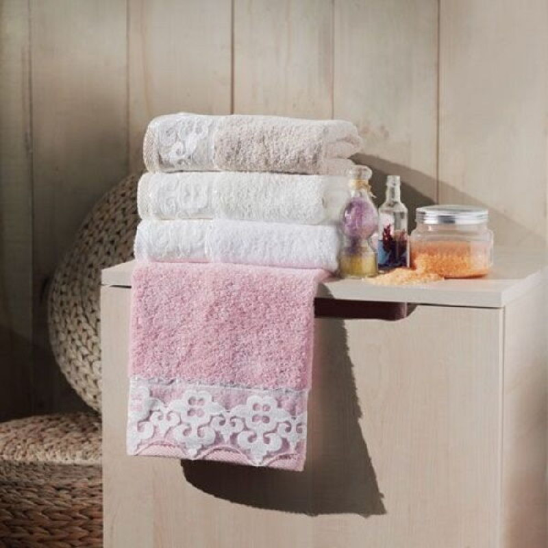 Рушник бамбуковий Maxstyle - Damask білий 50*90