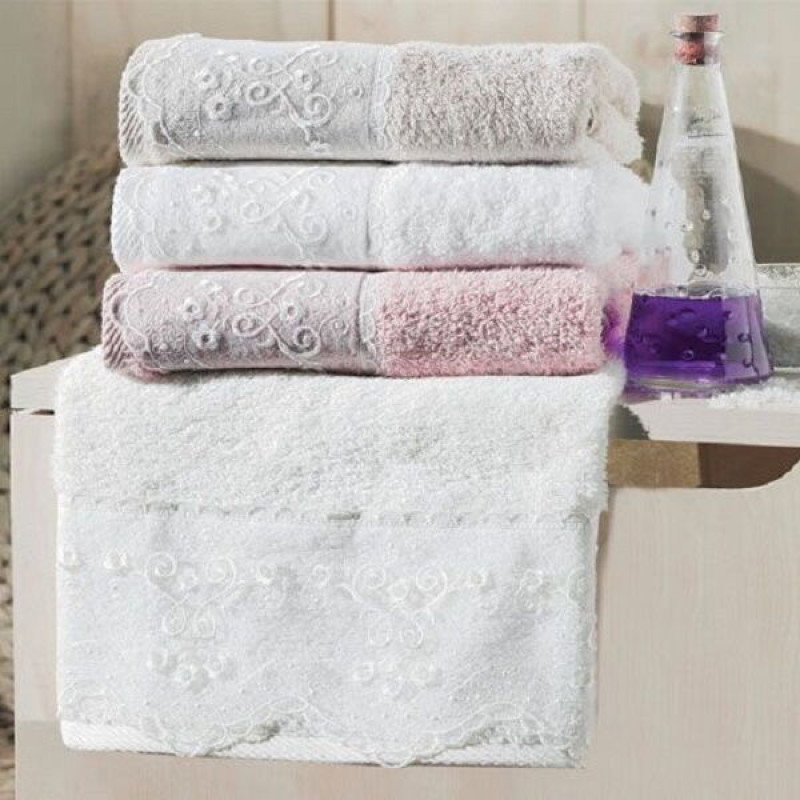 Рушник бамбуковий Maxstyle - Dantela кремовий 50*90