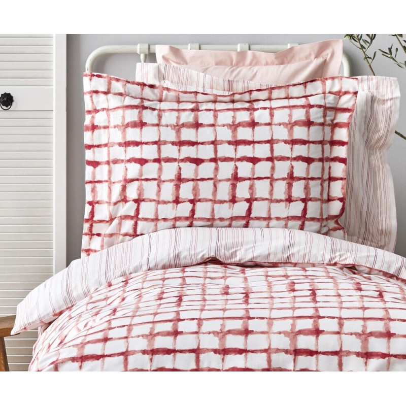 Постільна білизна Karaca Home - Malavi somon лососевий ранфорс підлітковий