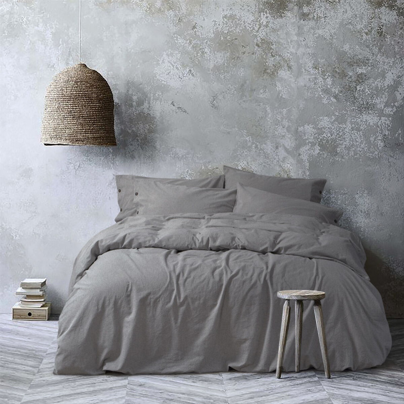 Постільна білизна Lotus Home Washed cotton - Solid antracite сімейний