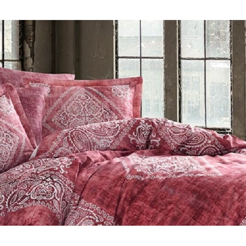 Постільна білизна Dantela Vita сатин Digital с 3D принтом - Grace brick цегляний євро