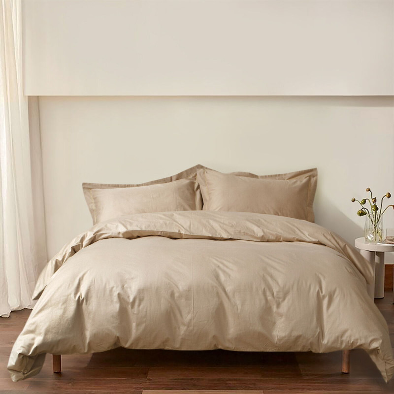 Постільна білизна сатин premium Lotus Home - Dakota Modern бежево-пудровий євро