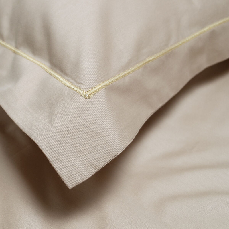 Постільна білизна сатин premium Lotus Home - Dakota Modern бежево-пудровий євро