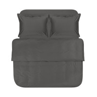 Постільна білизна сатин Lotus Home - Dakota Modern антрацит євро