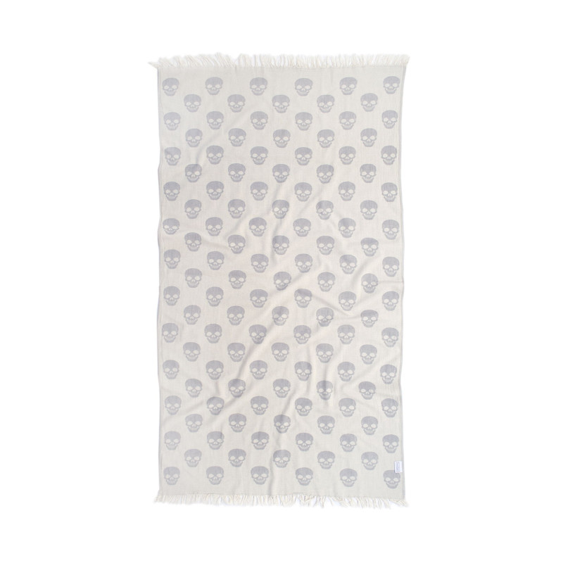 Рушник Lotus Home Pestemal - Skull 90*160 grey сірий