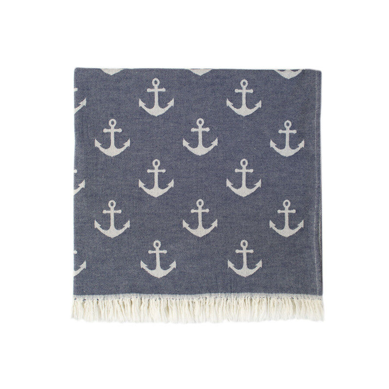 Рушник Lotus Home Pestemal - Anchor 90*160 navy синій