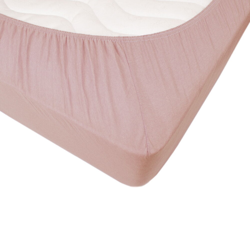 Простирадло трикотажне на резинці Iris Home - Пудровий 160*200+25