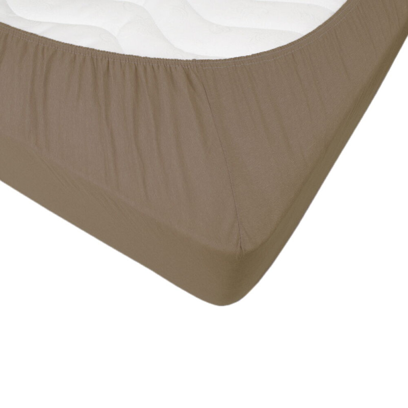 Простирадло трикотажне на резинці Iris Home - Кавовий 160*200+25