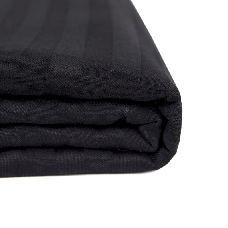 Простирадло Iris Home Готель - Сатин Страйп 1*1 чорний 100*200*25 на резинці