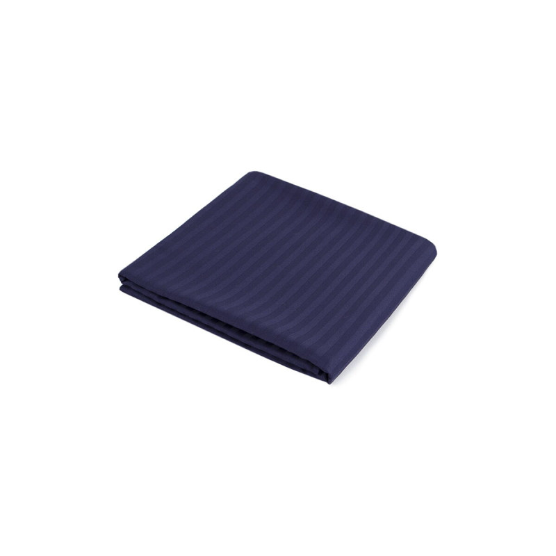 Простирадло Iris Home Готель - Сатин Страйп 1*1 темно-синій 100*200*25 на резинці