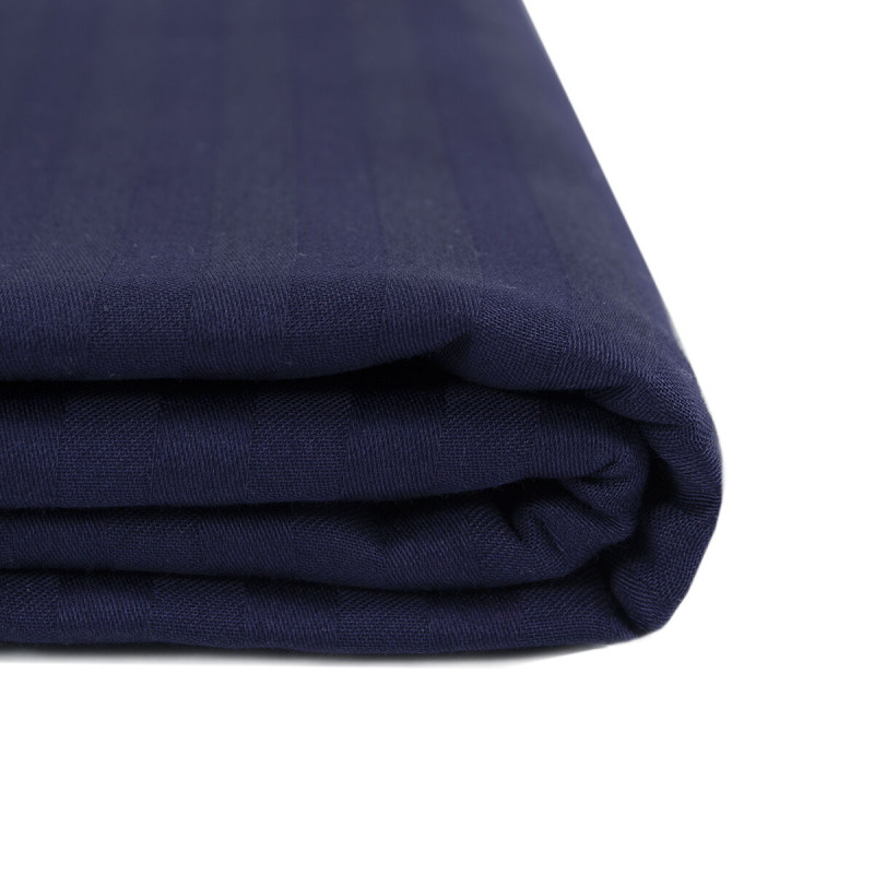 Простирадло Iris Home Готель - Сатин Страйп 1*1 темно-синій 160*200*25 на резинці