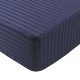 Простирадло Iris Home Готель - Сатин Страйп 1*1 темно-синій 160*200*25 на резинці