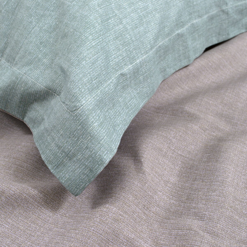 Постільна білизна сатин premium Lotus Home - Basic зелений/кава євро