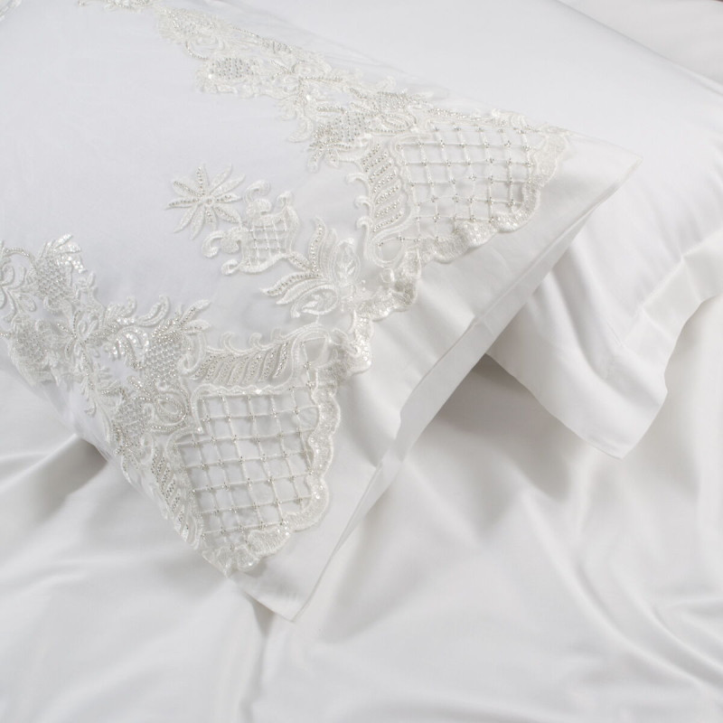 Набір постільної білизни з мереживом та покривалом піке Dantela Vita - Anna Carina євро