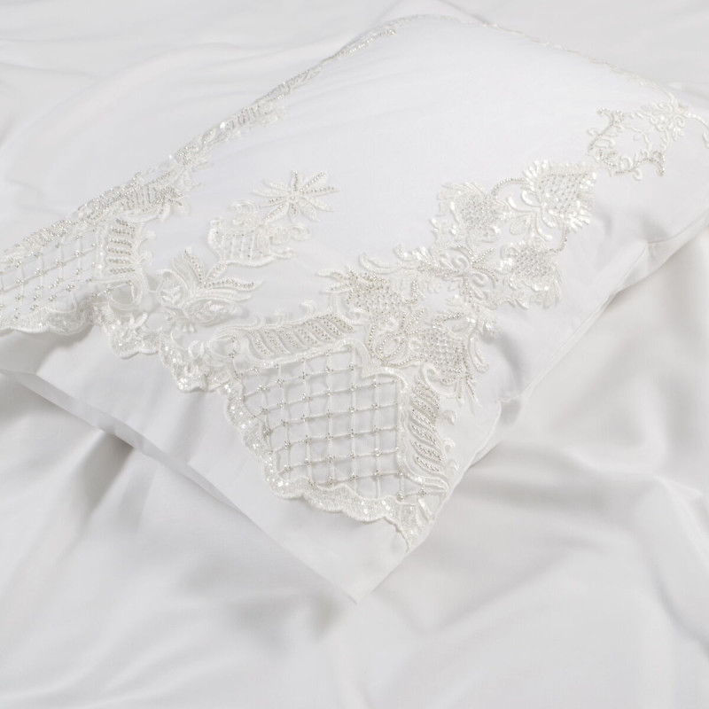 Набір постільної білизни з мереживом та покривалом піке Dantela Vita - Anna Carina євро