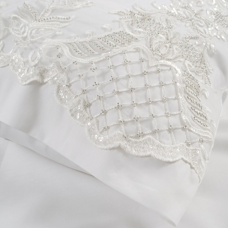 Набір постільної білизни з мереживом та покривалом піке Dantela Vita - Anna Carina євро