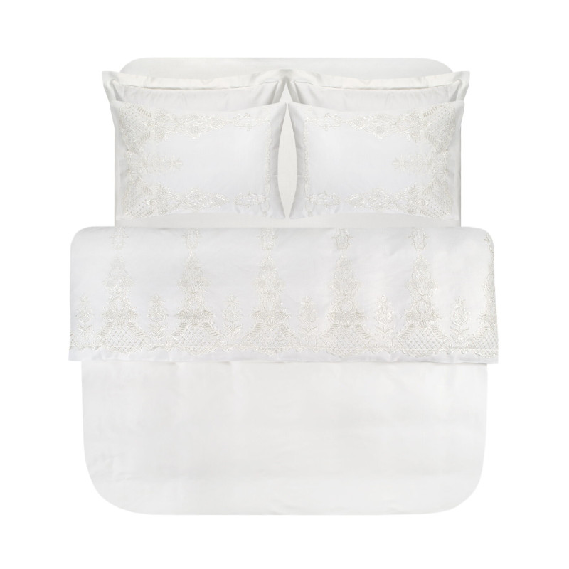 Набір постільної білизни з мереживом та покривалом піке Dantela Vita - Anna Carina євро