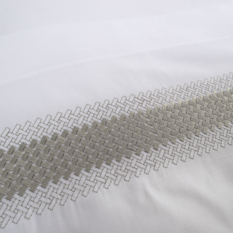 Набір постільної білизни з вишивкою та жакардовим покривалом Dantela Vita - Katrina gri сірий євро