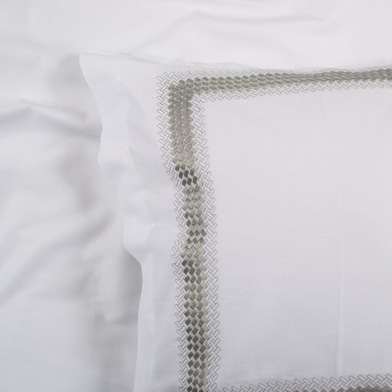 Набір постільної білизни з вишивкою та жакардовим покривалом Dantela Vita - Katrina gri сірий євро