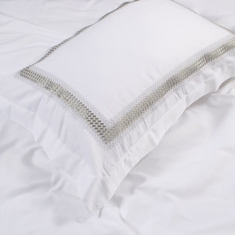 Набір постільної білизни з вишивкою та жакардовим покривалом Dantela Vita - Katrina gri сірий євро