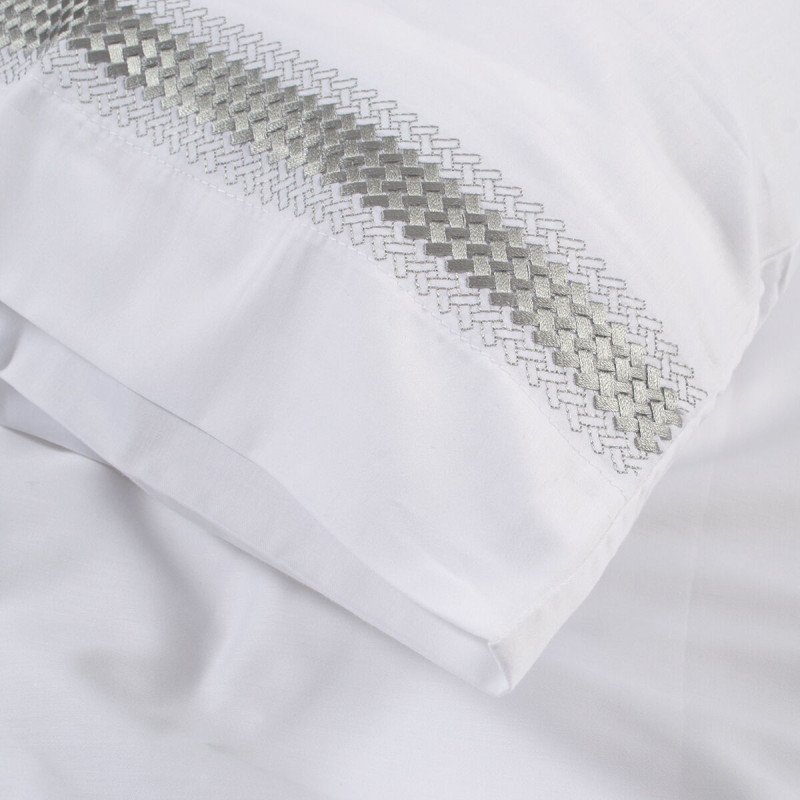 Набір постільної білизни з вишивкою та жакардовим покривалом Dantela Vita - Katrina gri сірий євро